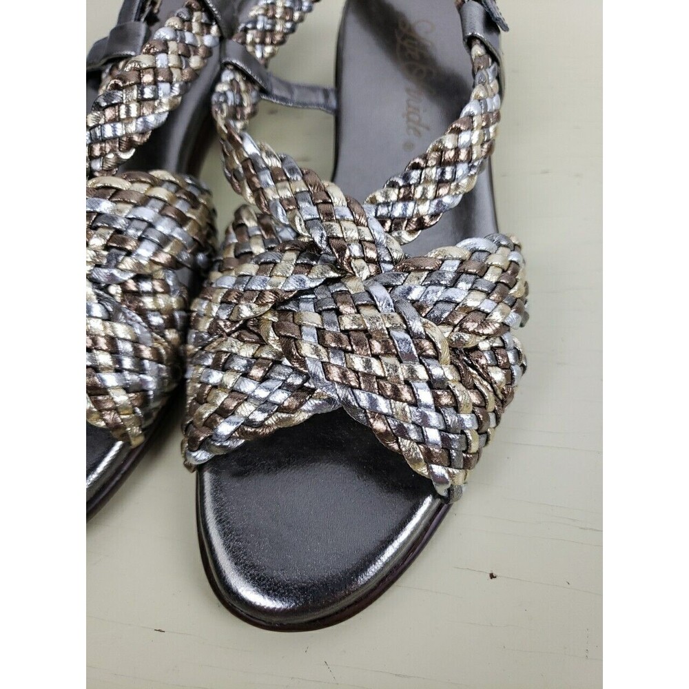 Women's Life Stride Multi-Metallic Gold Slover Weaver Slingback Sandals 6.5 - Picture 3 of 14